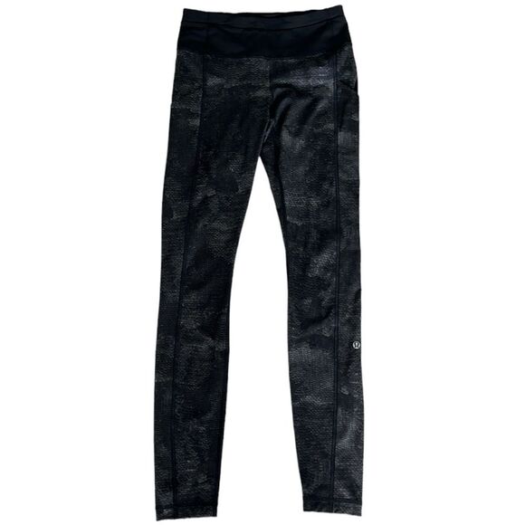 Lululemon Speed Tight II‎ Full-On Luxtreme Snake Print Black Leggings Women’s 4 - Picture 1 of 9